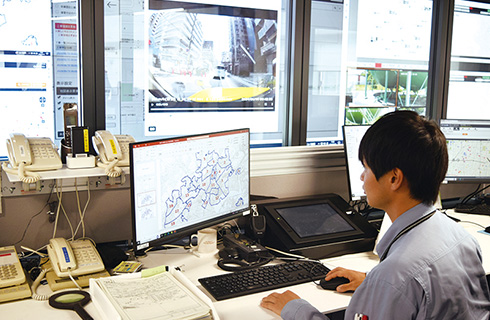 工事情報の収集の様子
