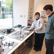 ガス器具の販売の様子