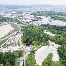 工事用の土へのリサイクルの様子