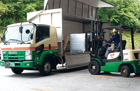 集荷と仕分けの様子